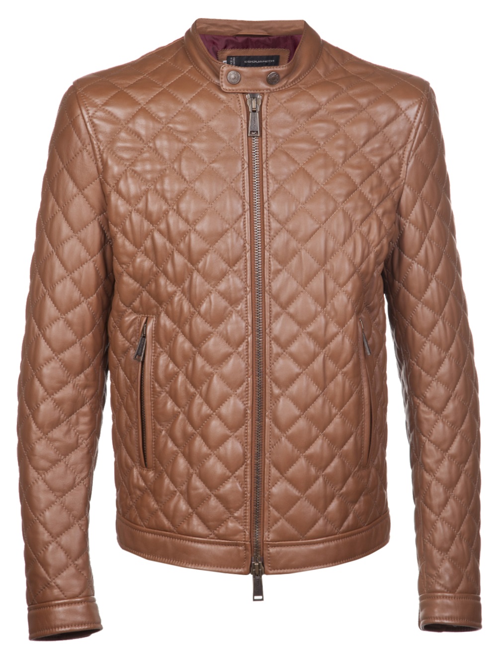 Dsquared² Quilted Leather Jacket in Brown for Men | Lyst