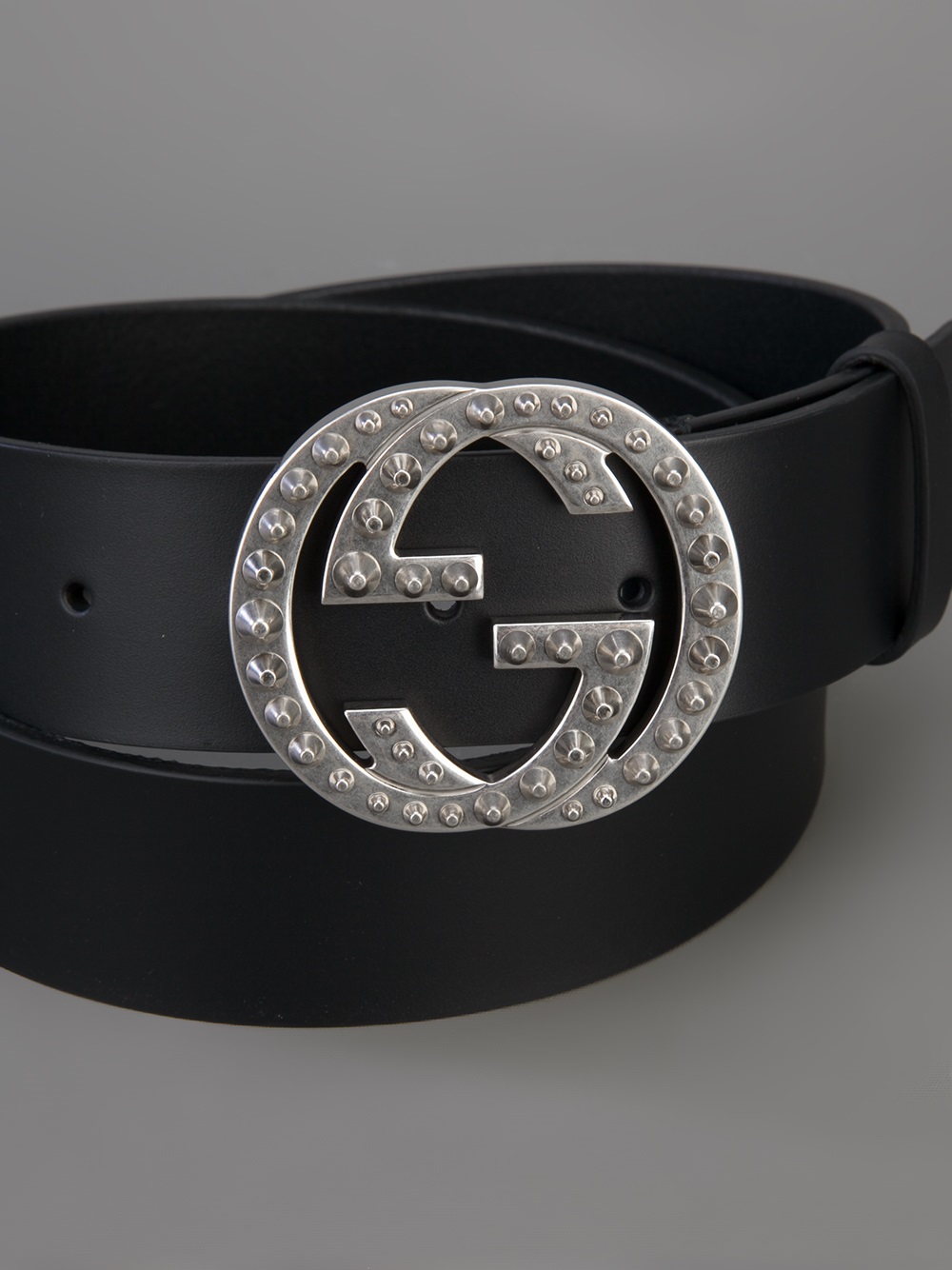 Lyst - Gucci Studded Logo Belt in Black