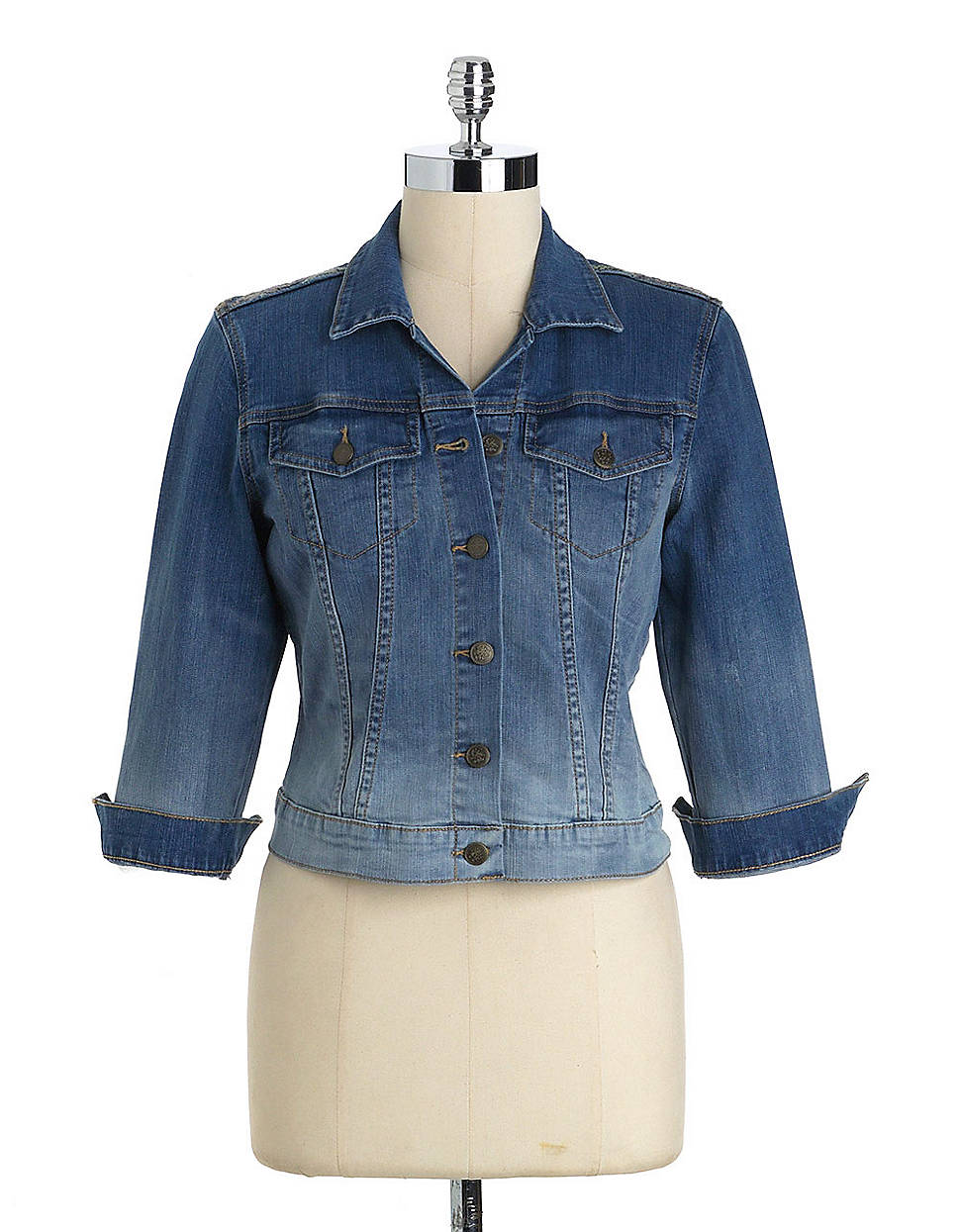 Jessica Simpson Miro Embroidered Denim Jacket in Blue - Lyst