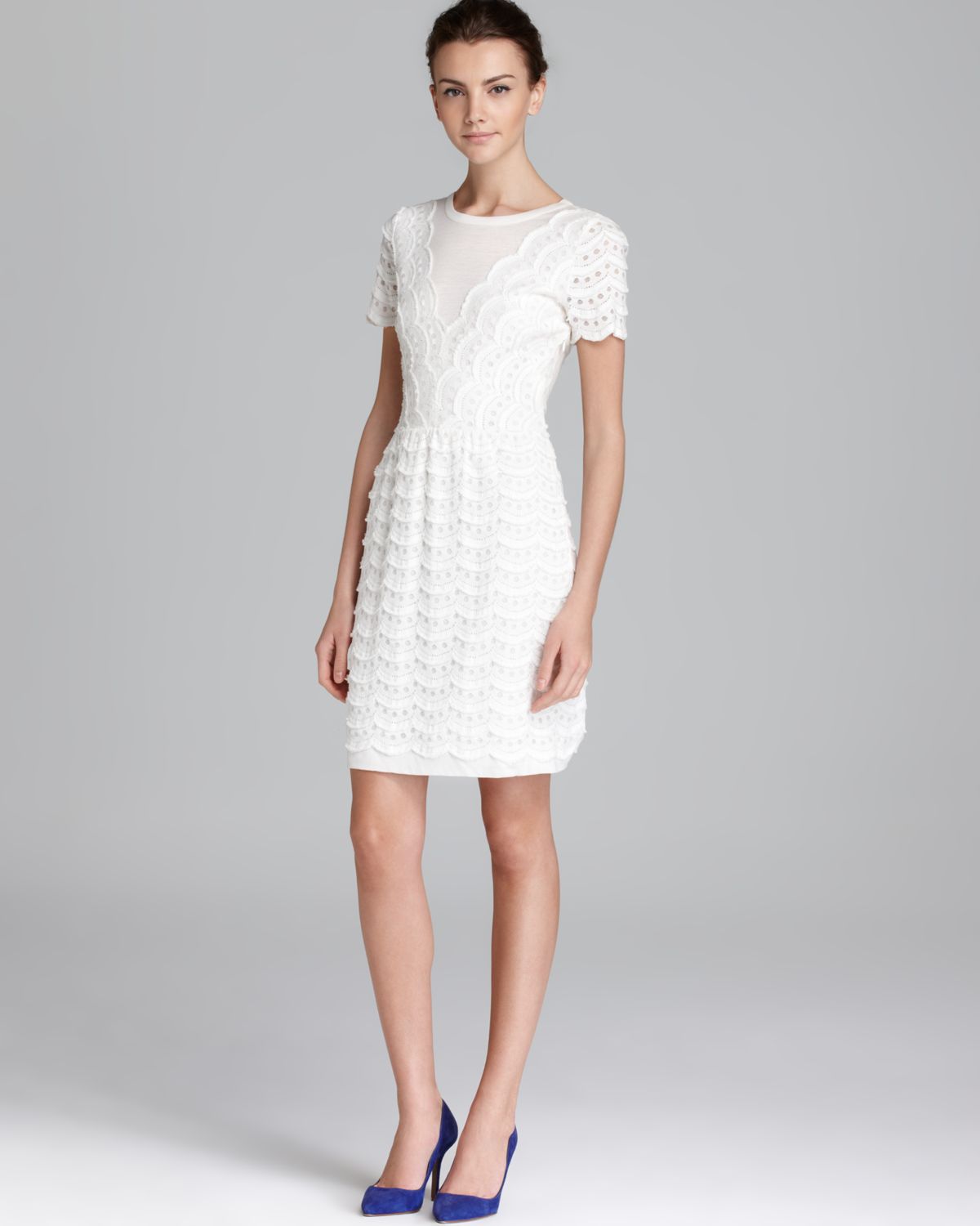 Lyst Marc By Jacobs Dress Scallop Tier Lace In White Gallery