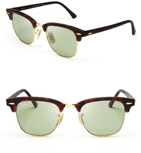 Ray-ban Polarized Clubmaster Wayfarer Sunglasses in Green (Matte Havana ...