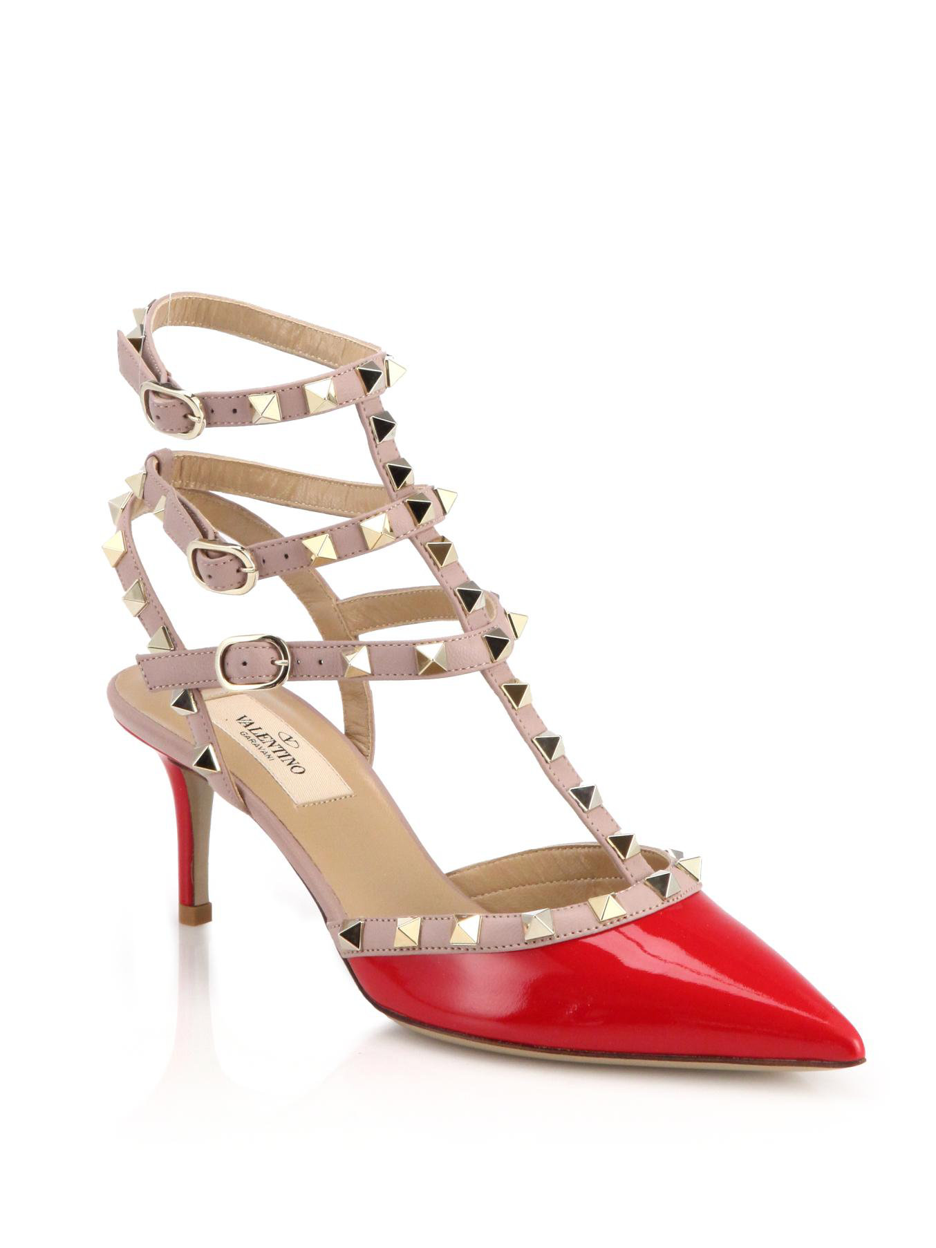 Valentino Patent Leather Rockstud Pumps in Red | Lyst