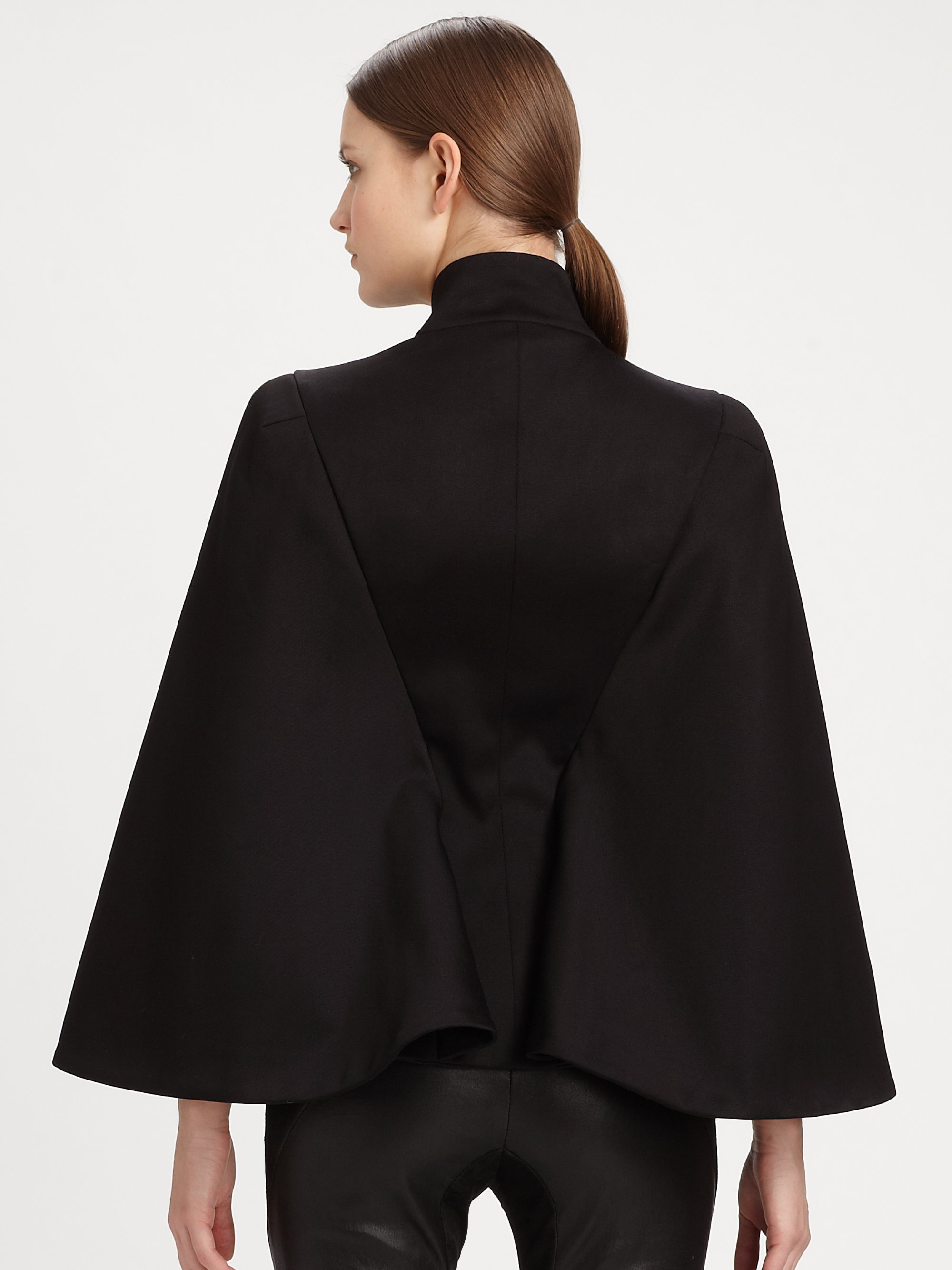 Lyst - Alexander Mcqueen Peplum Capelet Jacket in Black