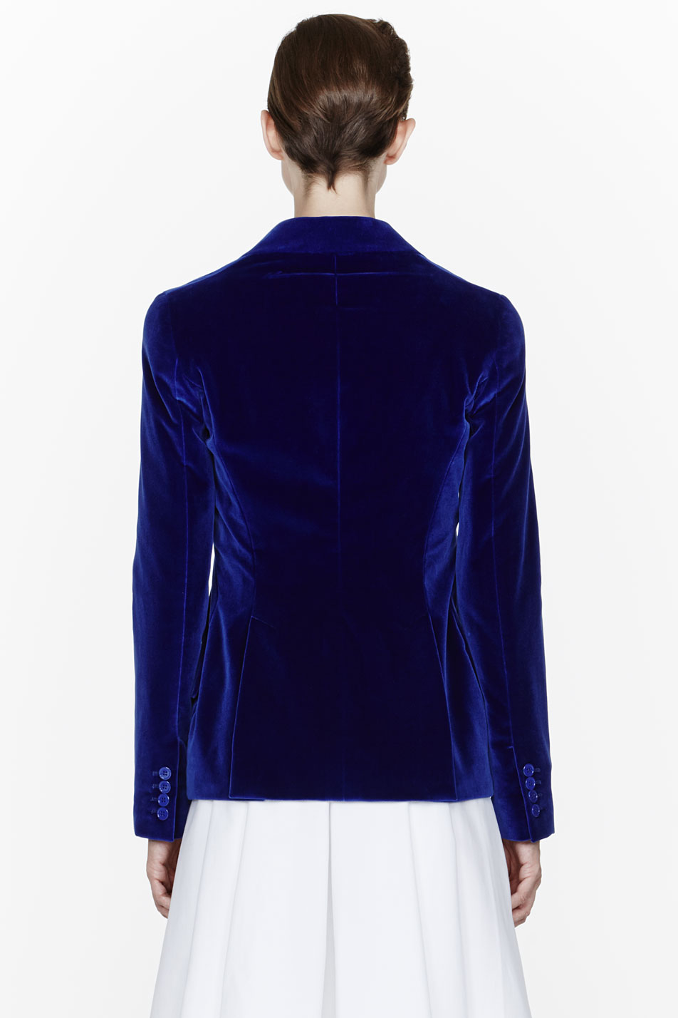 Alexander McQueen Royal Blue Velvet Peplum Blazer in Blue Lyst