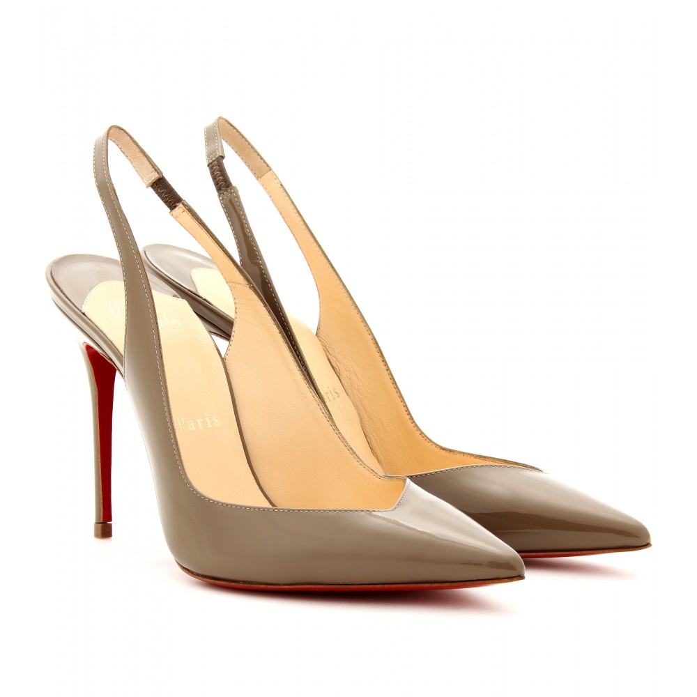Christian louboutin Fleuve 100 Patent Leather Slingback Pumps in ...