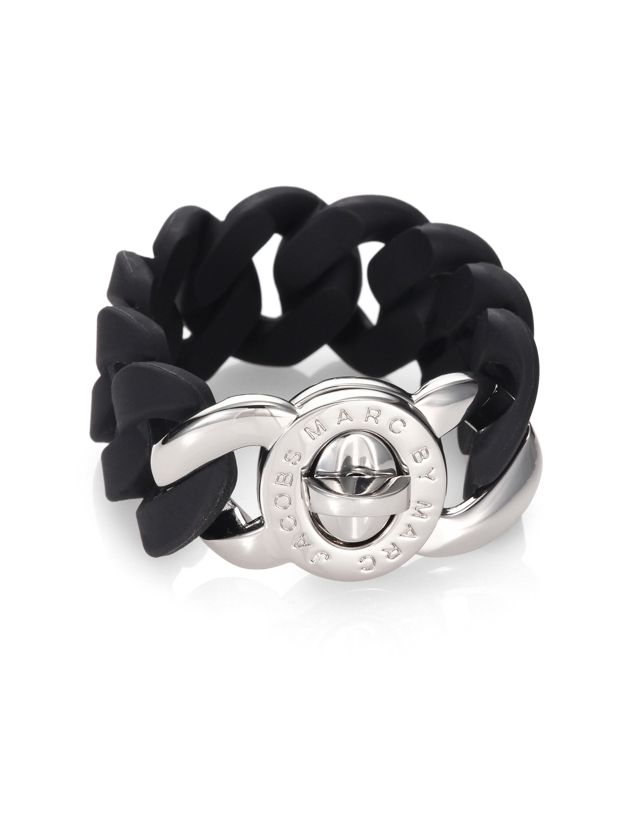 Lyst Marc By Jacobs Katie Silicone Chain Link Bracelet In Black Gallery