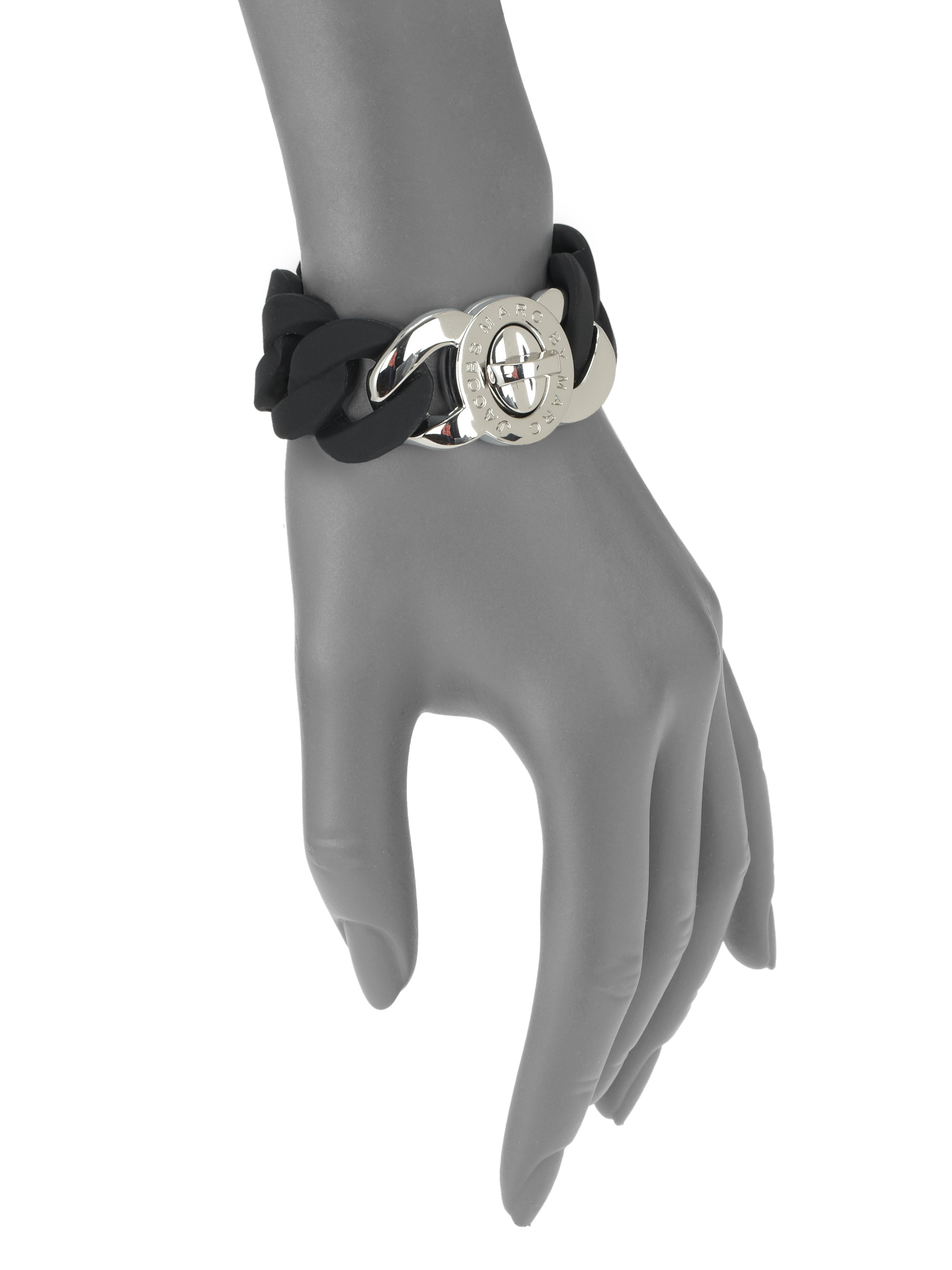 Lyst Marc By Jacobs Katie Silicone Chain Link Bracelet In Black Gallery