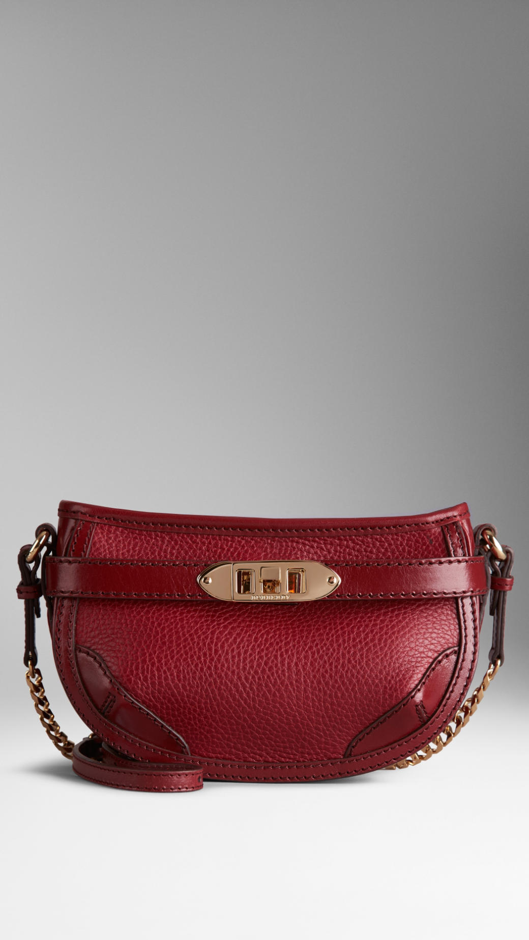 Lyst Burberry Lock Detail Leather Clutch Bag in Red