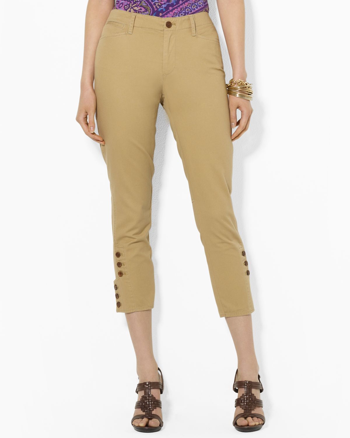 Lauren By Ralph Lauren Cropped Twill Jodhpur Pants in Khaki (Barrier ...