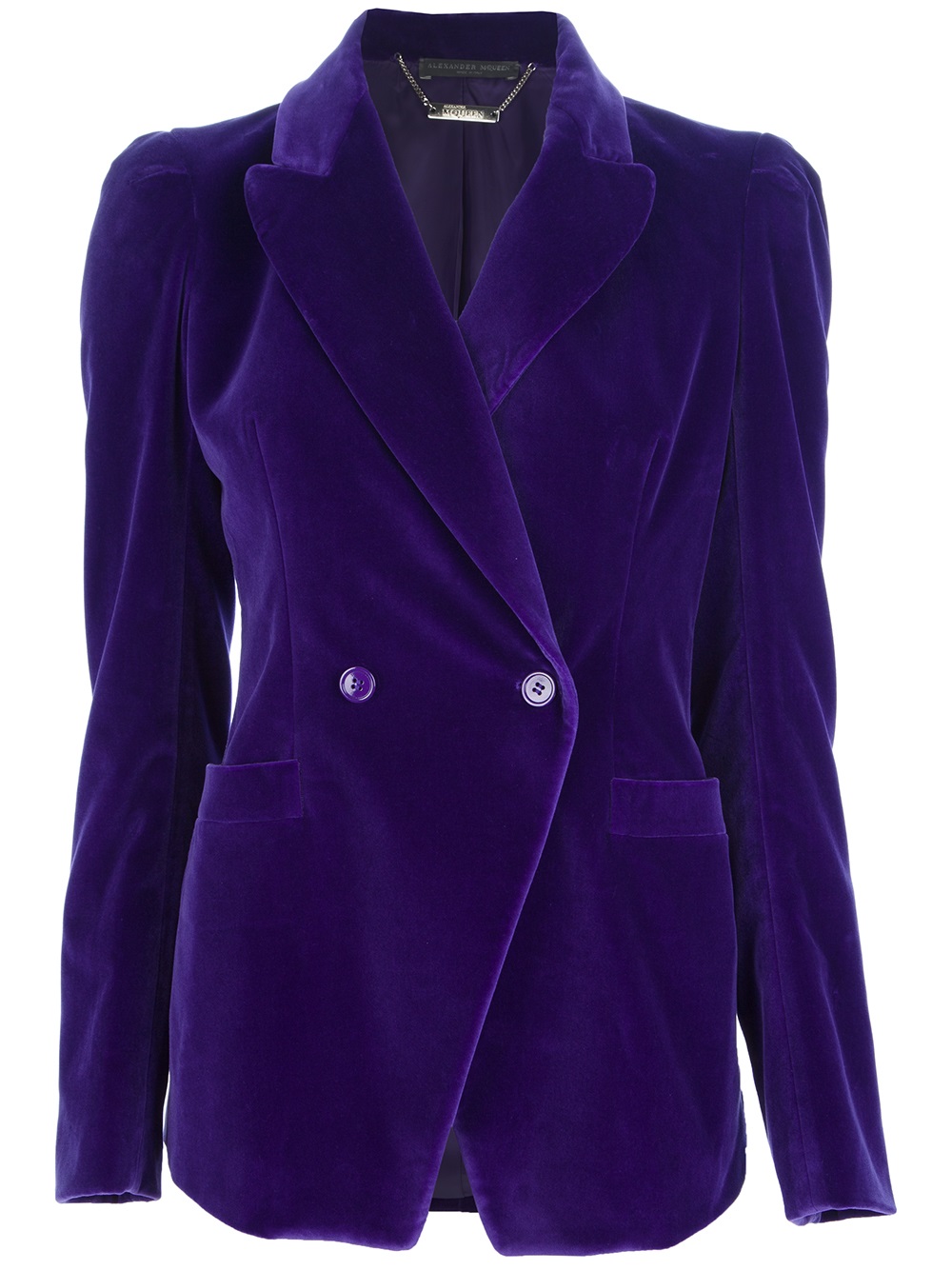 Alexander mcqueen Velvet Blazer in Purple | Lyst