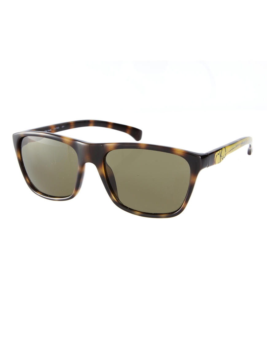 Calvin klein jeans Ck Jeans Wayfarer Sunglasses in Brown for Men | Lyst