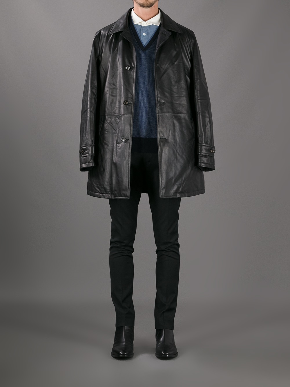 Lyst - Ermenegildo Zegna Classic Leather Jacket in Black for Men