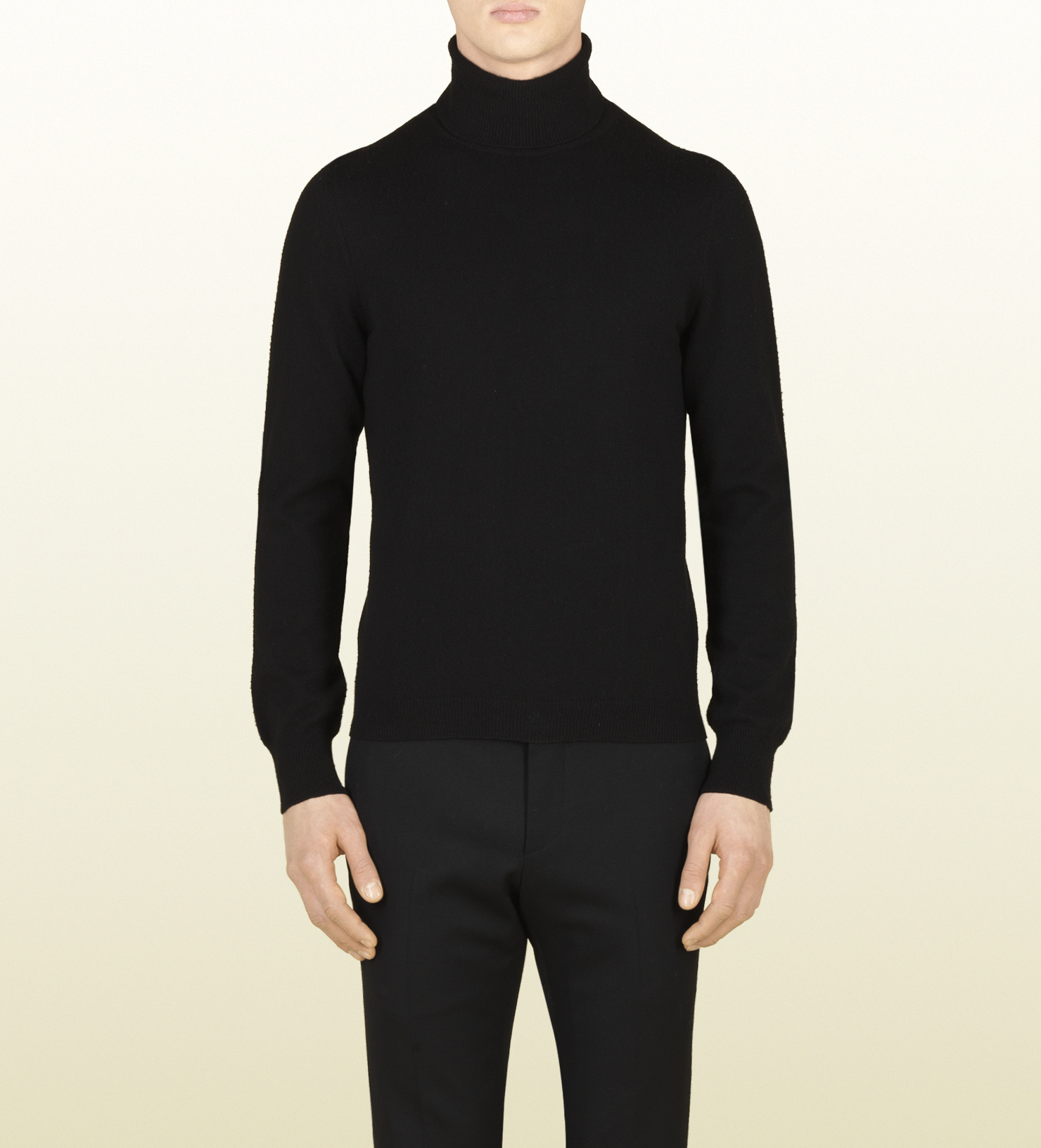 Gucci Black Cashmere Turtleneck in Black for Men | Lyst