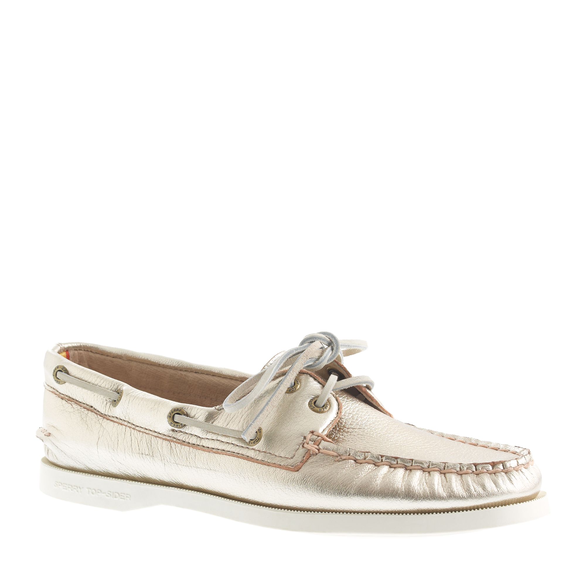 gold sperry boat shoes