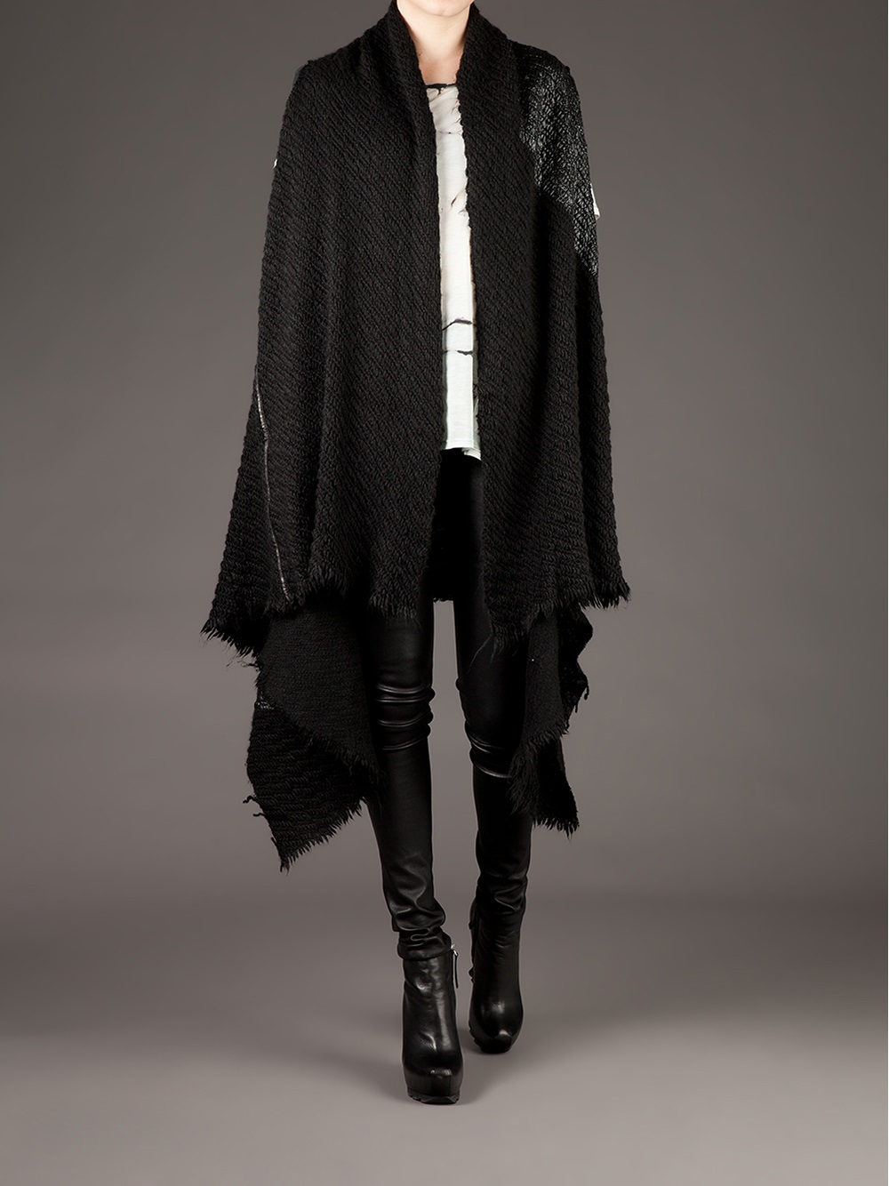 Lyst - Simona Tagliaferri Sleeve less Asymmetric Cape in Black