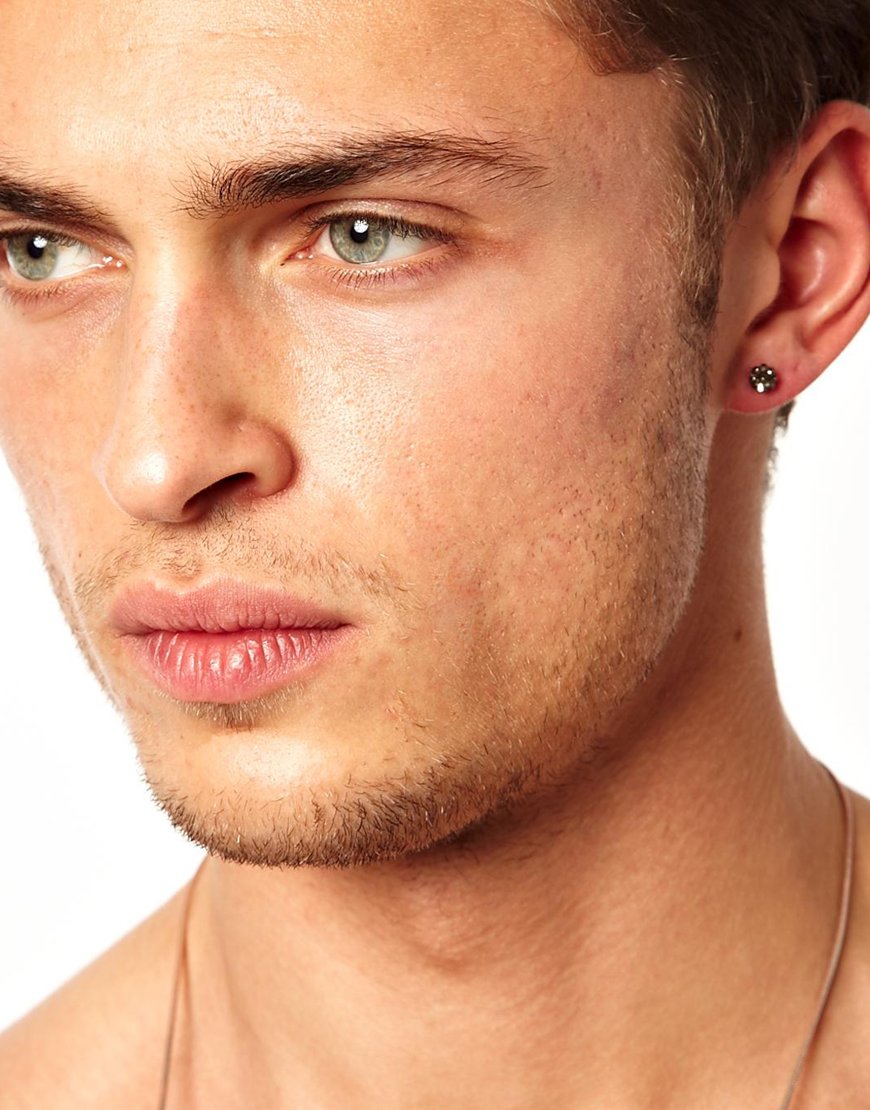 Asos Crystal Stud Earring In Metallic For Men Lyst Gallery