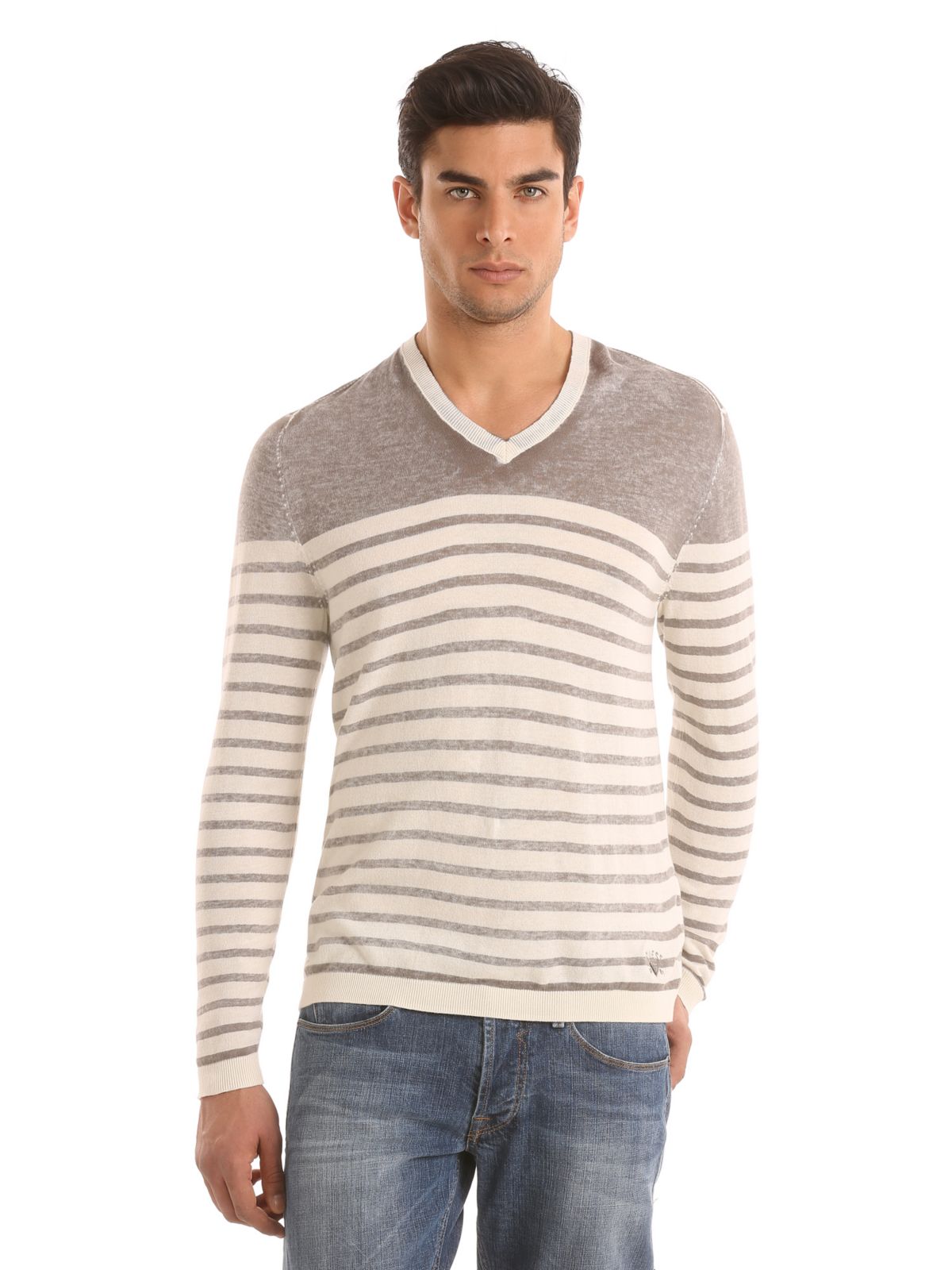 Guess Carlos Sweater in Gray for Men (grey stripes) | Lyst