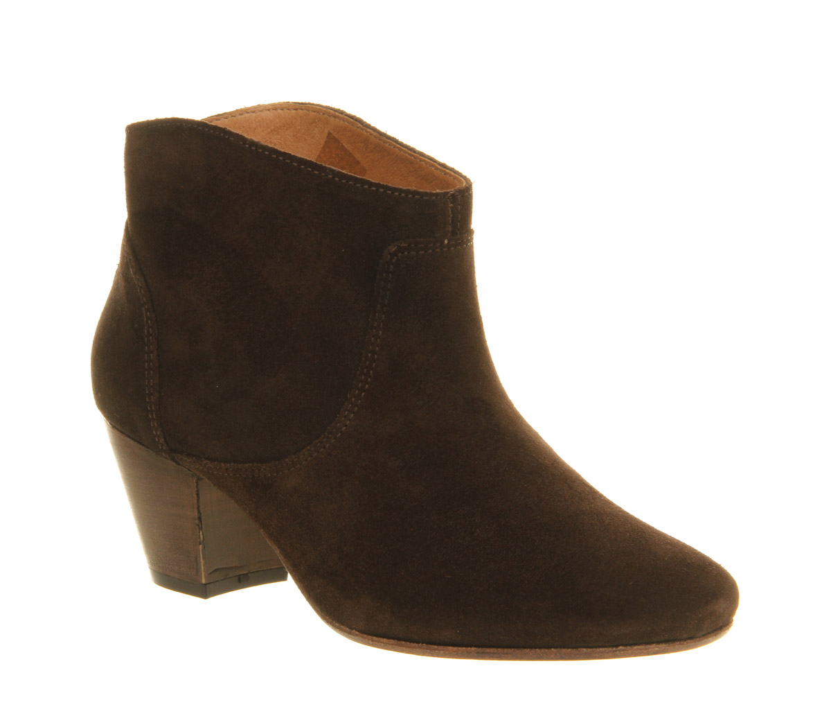 H by hudson Mirar Heeled Ankle Boot Chocolate Brown Suede in Brown ...