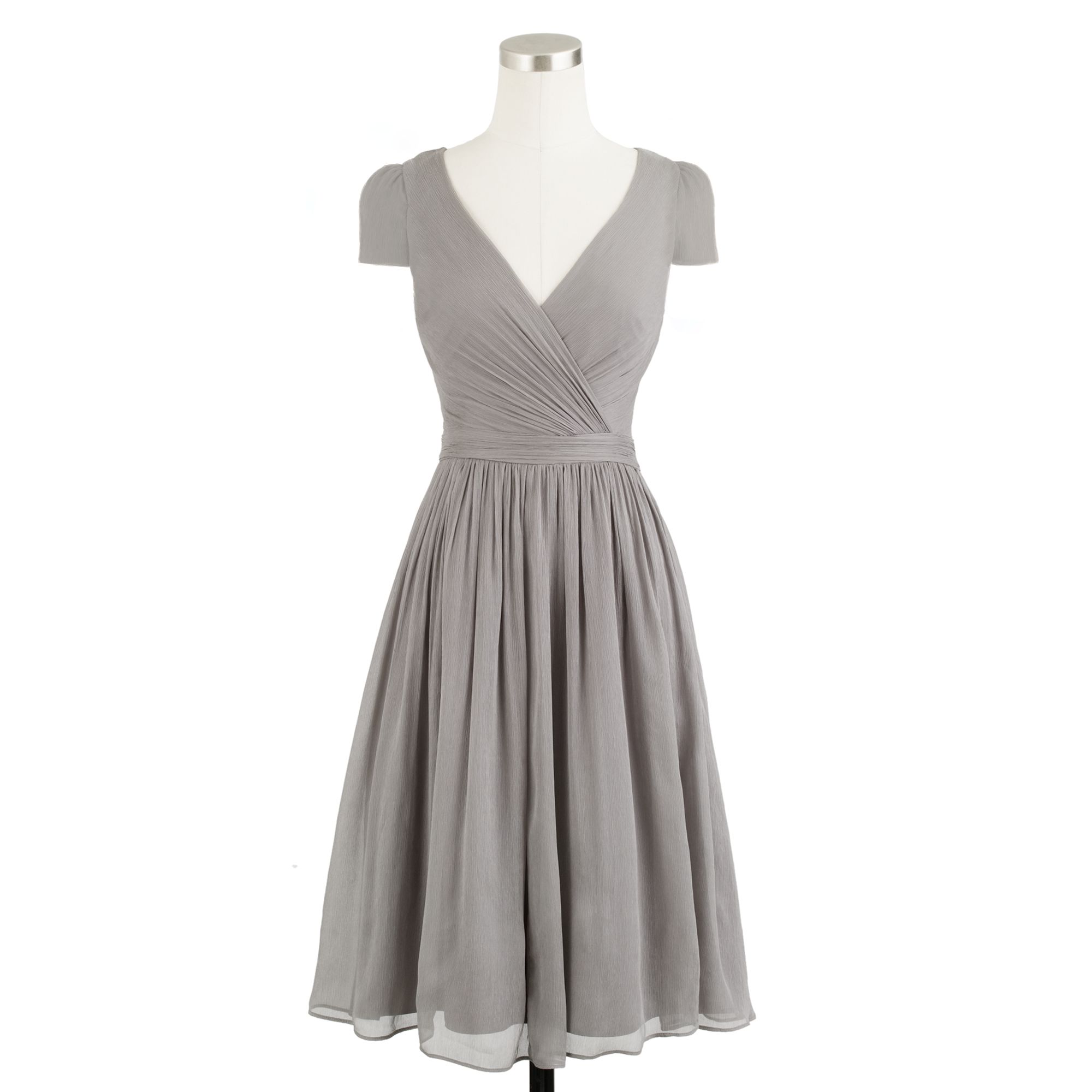 J.crew Mirabelle Dress In Silk Chiffon in Gray (graphite) | Lyst