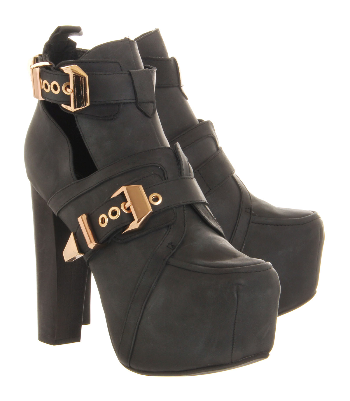 black suede ankle boots gold heel