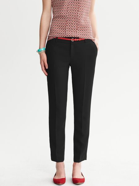Banana Republic Martin Fit Crepe Ankle Pant in Black | Lyst