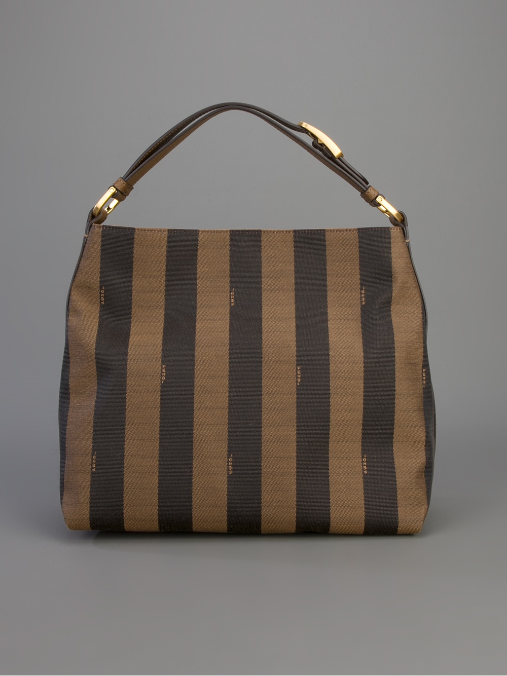 Fendi Pequin Hobo Shoulder Bag in Brown | Lyst