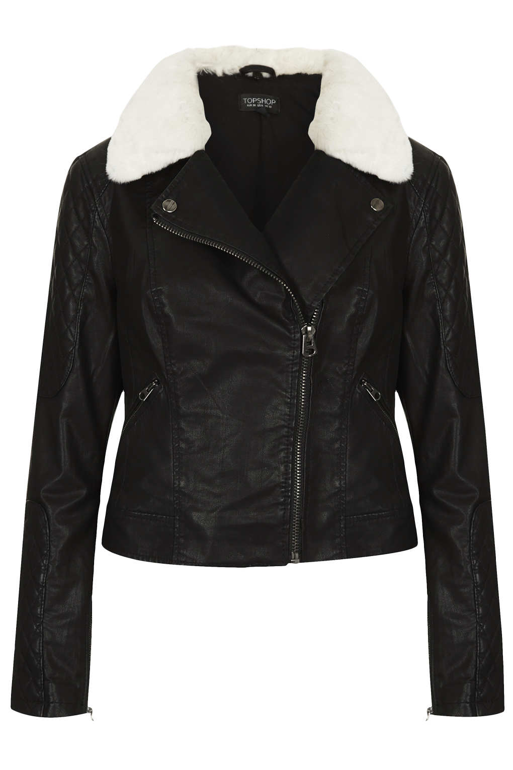 Top Jenson Fur Collar Biker Jacket In Black Lyst Gallery