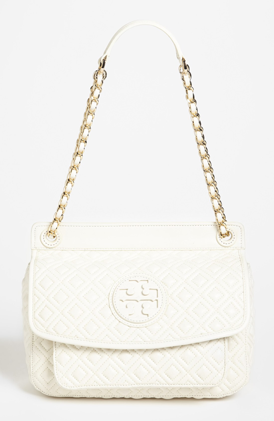 Tory Burch Marion Small Shoulder Bag in White | Lyst
