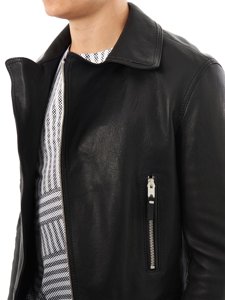 Lyst Balenciaga Leather Biker Jacket In Black For Men Gallery