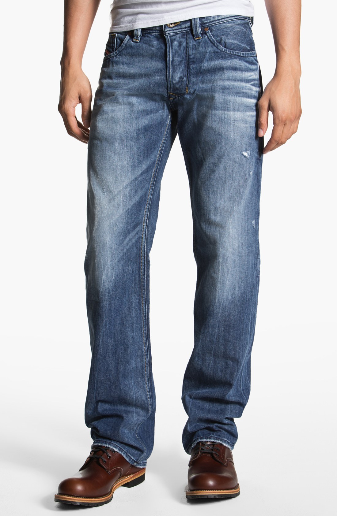 Diesel Larkee Straight Leg Jeans in Blue for Men (0805q) | Lyst