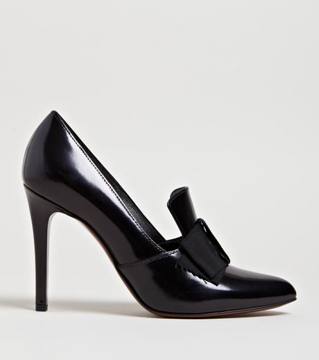 Lanvin Womens Loafer Heels in Black | Lyst