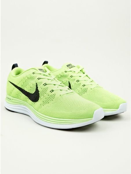 Nike Mens Green Flyknit Lunar1 Sneakers in Green for Men | Lyst