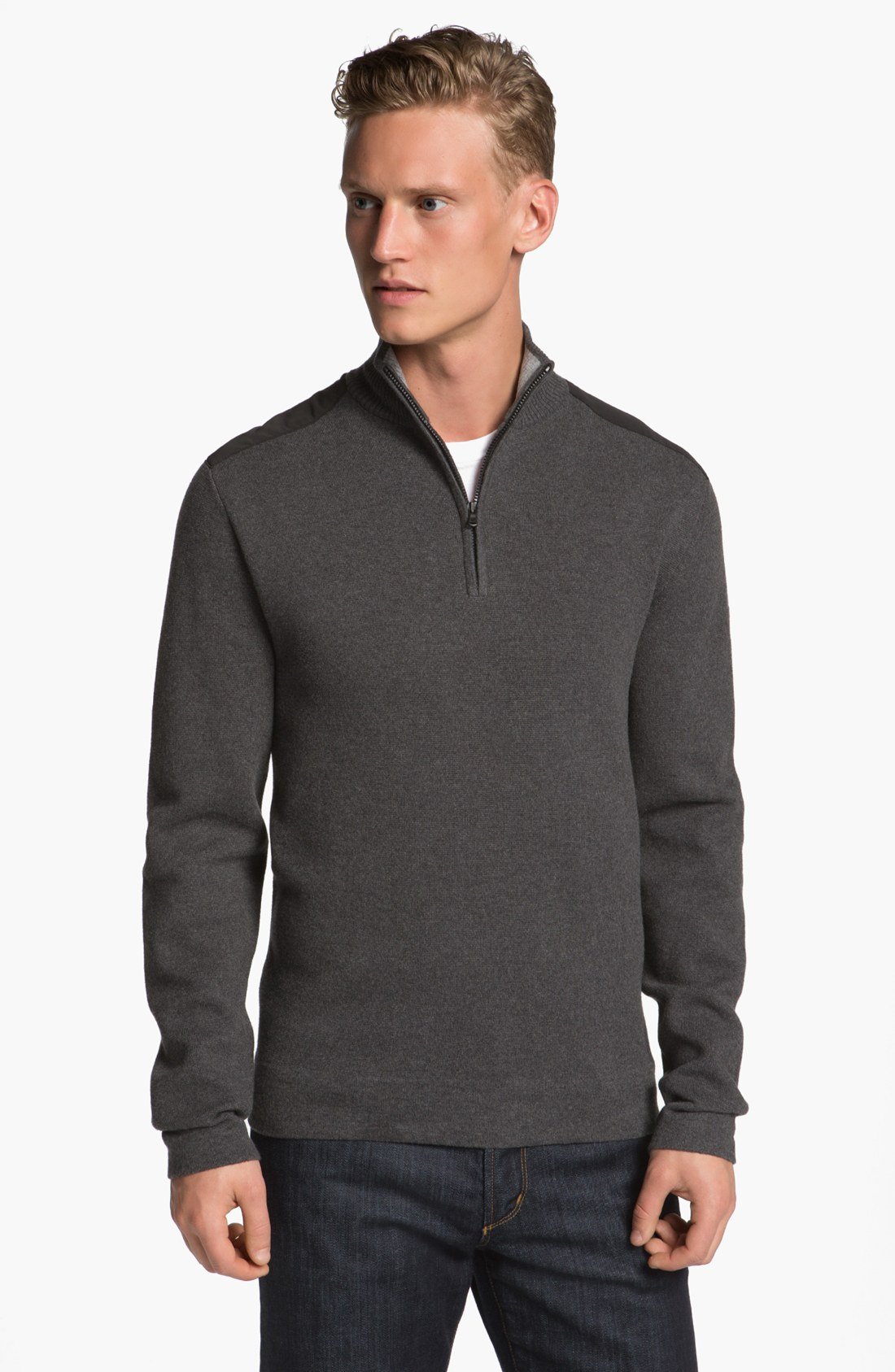 Victorinox Gray Maverick Quarter Zip Sweater For Men Lyst 3705