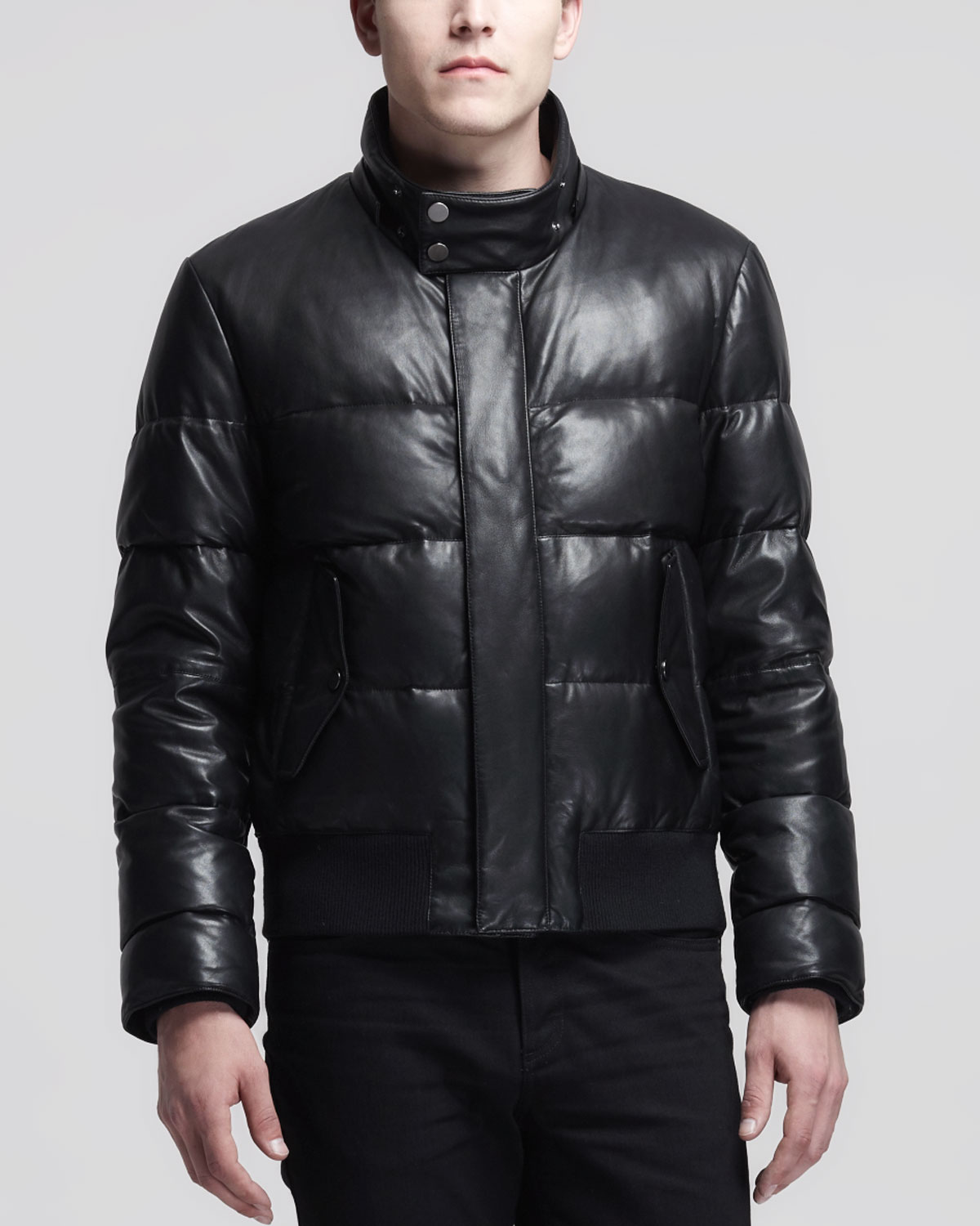 Lyst - Givenchy Leather Puffer Jacket in Black for Men