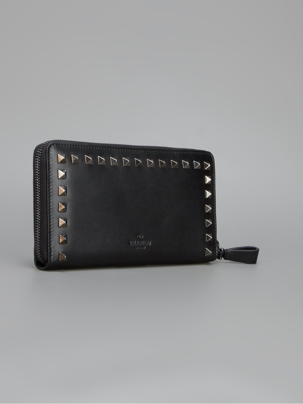 Lyst - Valentino Rockstud Wallet in Black