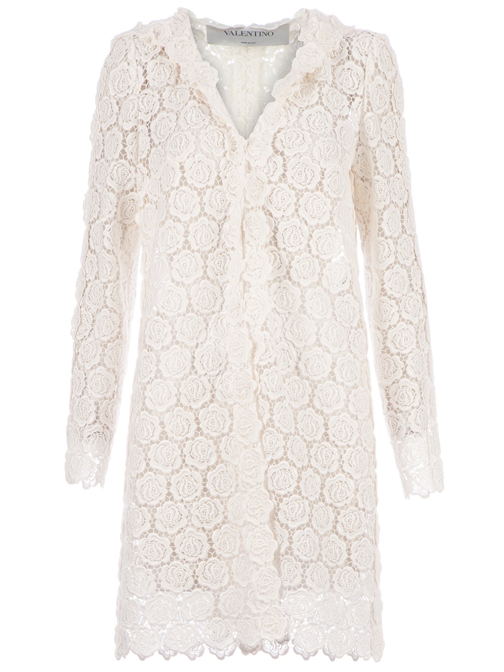 Valentino Boxy Floral Lace Dress in White (floral) | Lyst