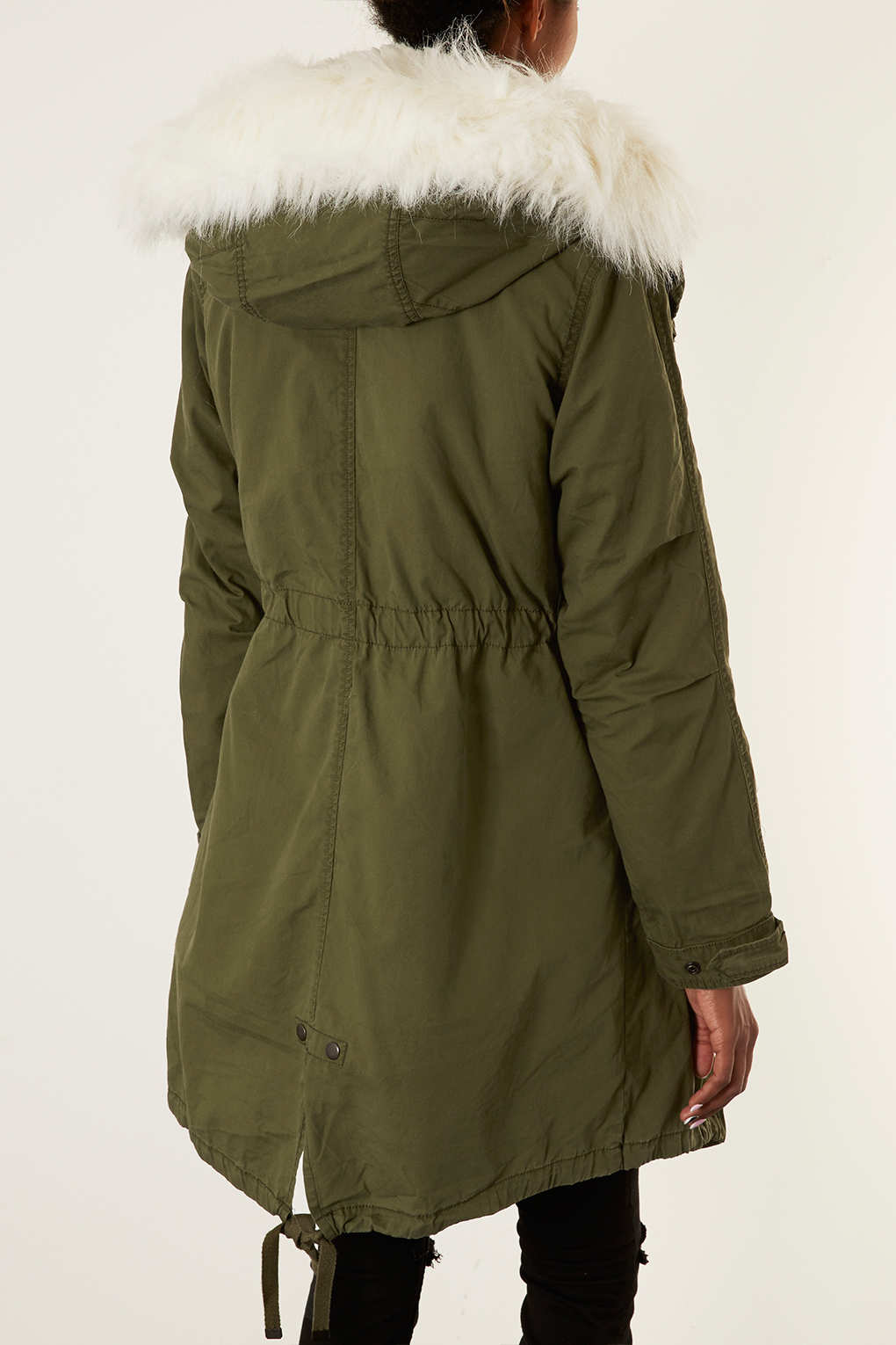 Lyst - Topshop Borg Lined Parka Jacket in Natural