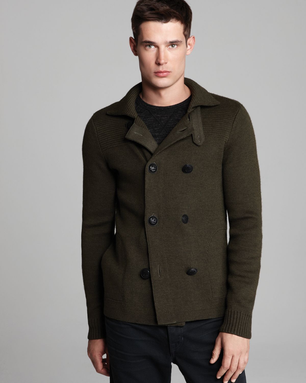 Vince Doublebreasted Peacoat Sweater in Natural for Men | Lyst