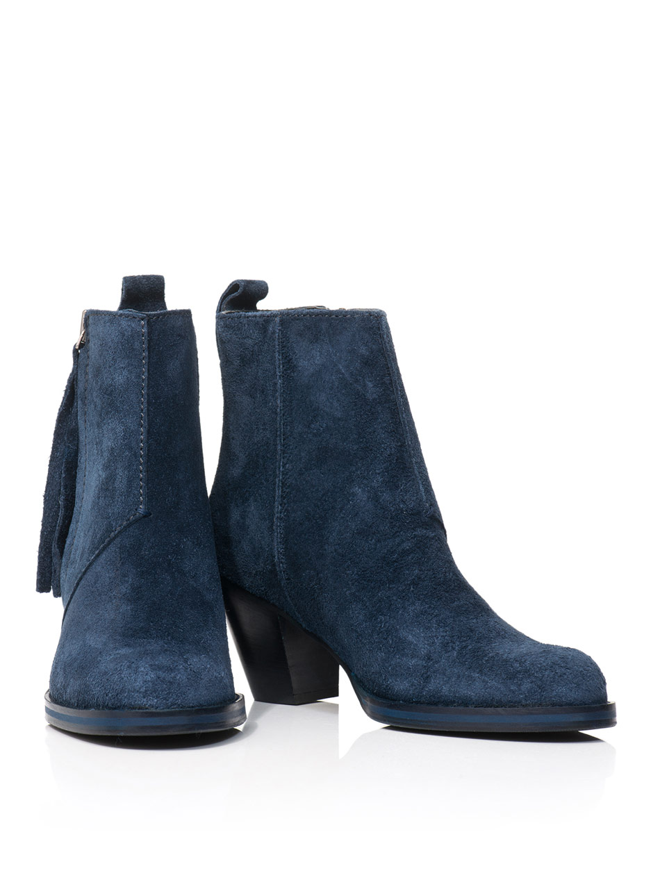 Blue Ankle Boots Women - Yu Boots