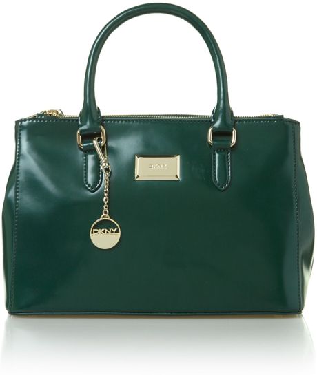 Dkny Hudson Leather Small Green Tote Bag in Green | Lyst