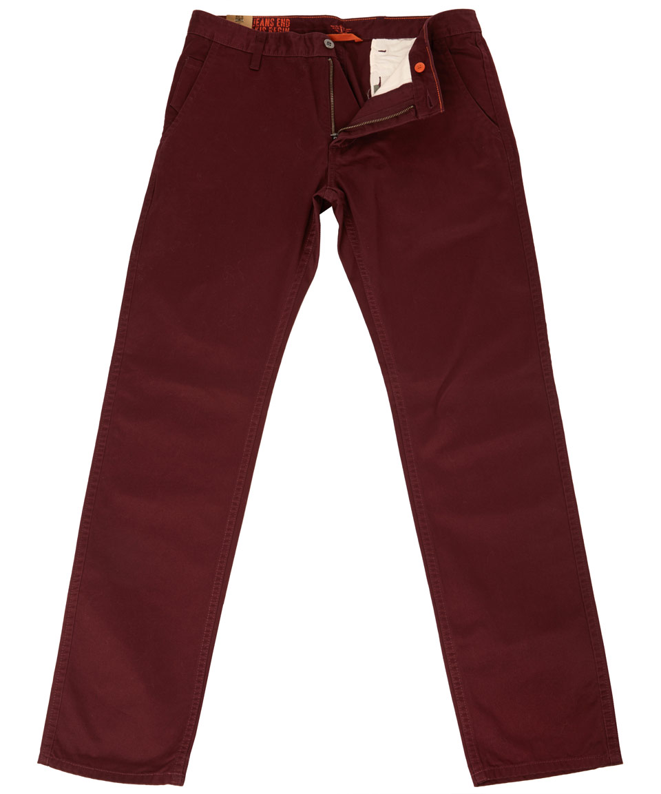 Dockers Burgundy Alpha Khaki Slim Trousers L34 in Red for Men (burgundy ...
