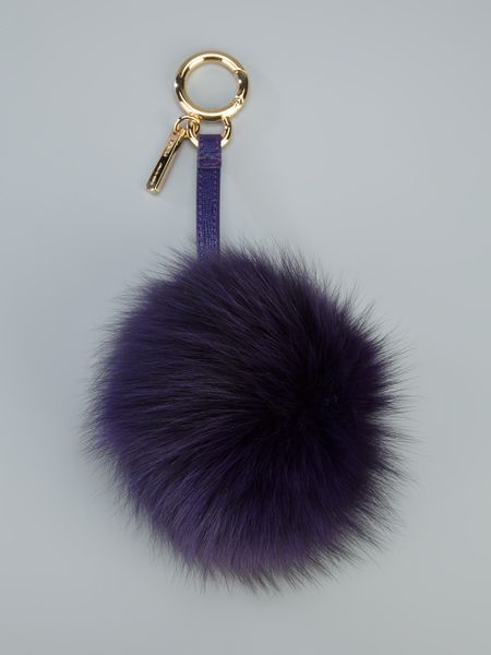 Fendi Pompom Keyring in Purple (violet) | Lyst