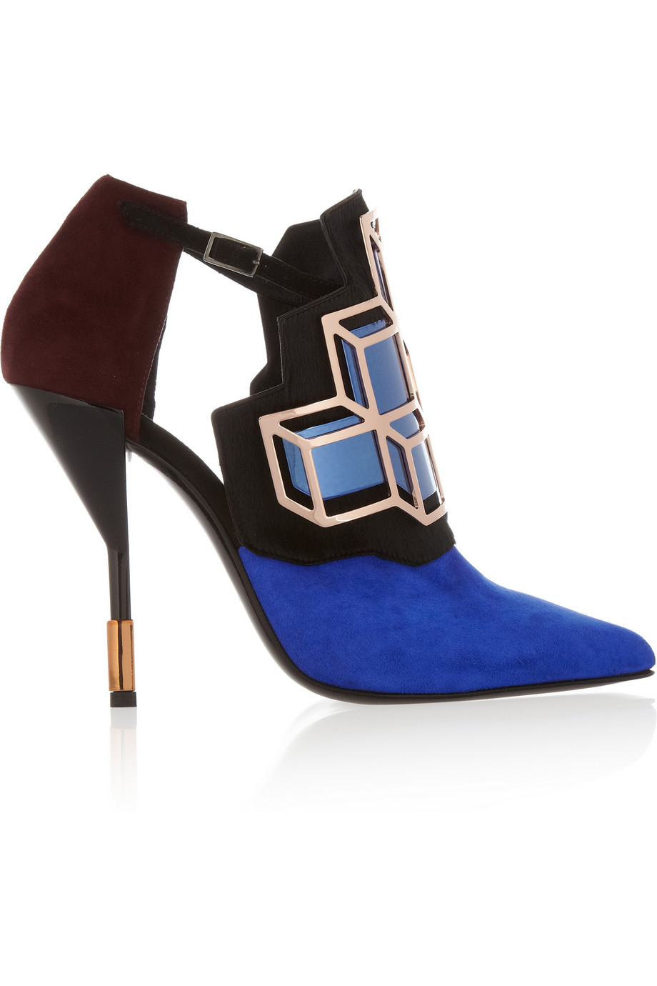 Lyst - Pierre Hardy Embellished Suede and Calf Hair Pumps in Blue