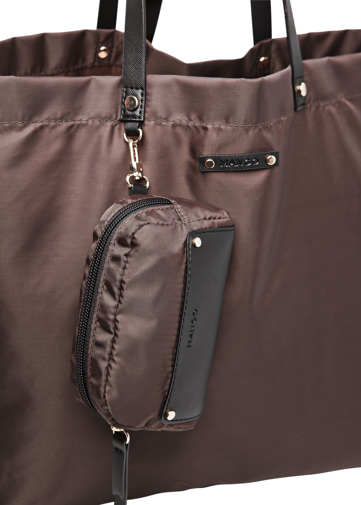 Lyst Mango Foldable Nylon Shopper Bag in Brown