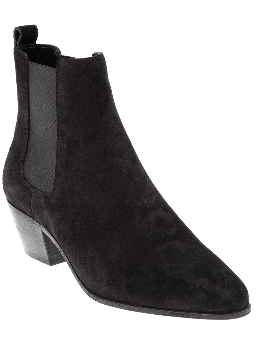 Lyst - Saint laurent Suede Ankle Boots in Black