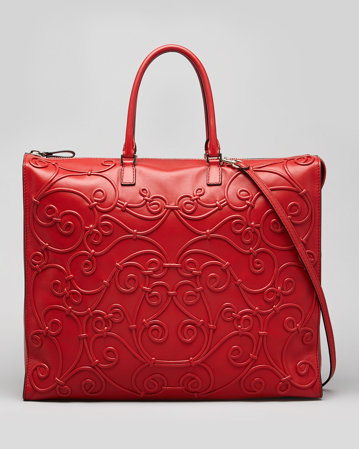 Lyst - Valentino Intricate Soutache Tote Bag Red in Red