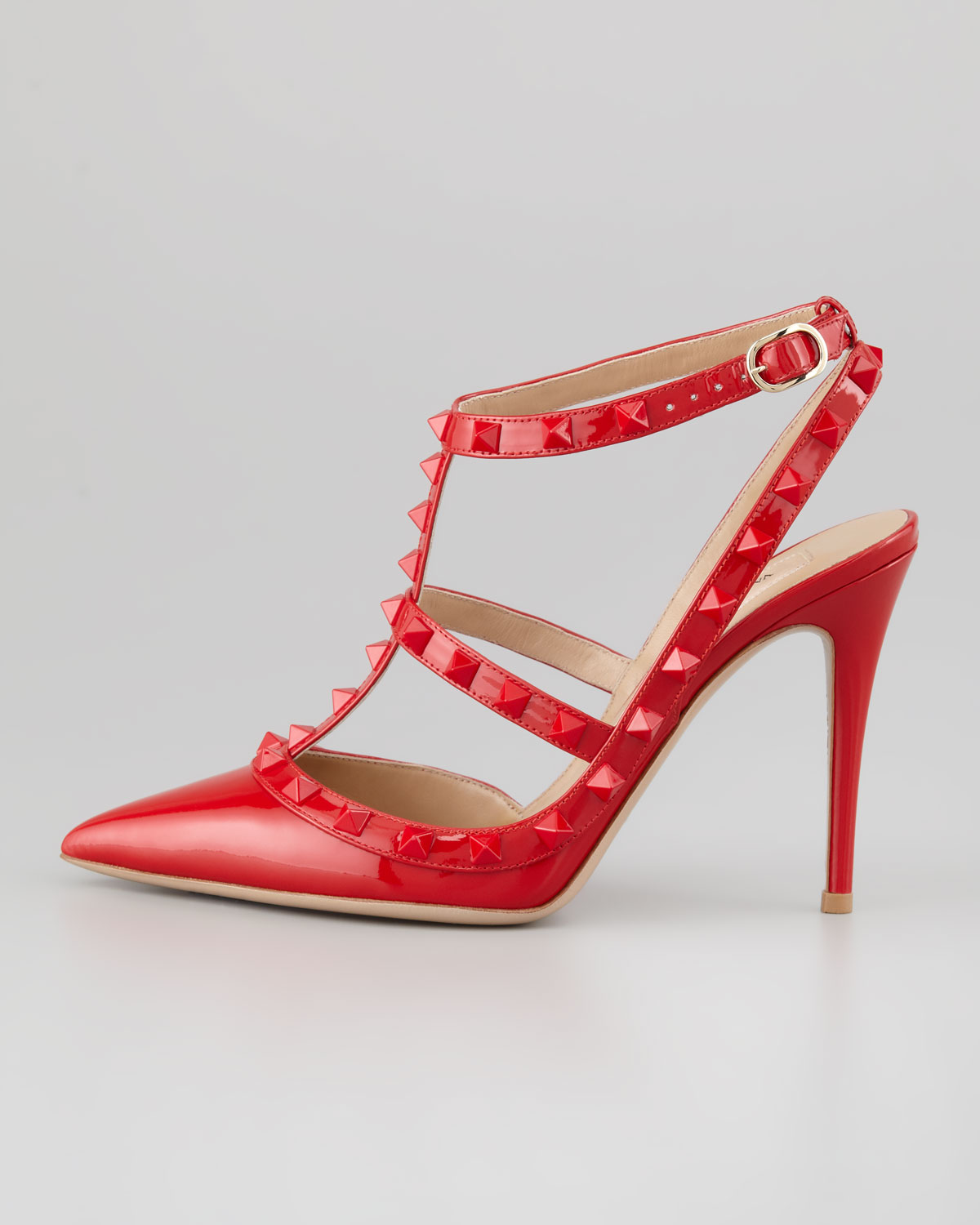 valentino rockstud patent sandals