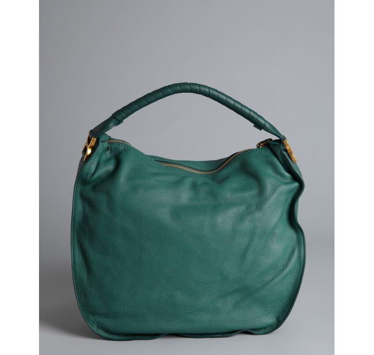 Chlo Emerald Coast Leather Marcie Large Hobo Bag in Green ...