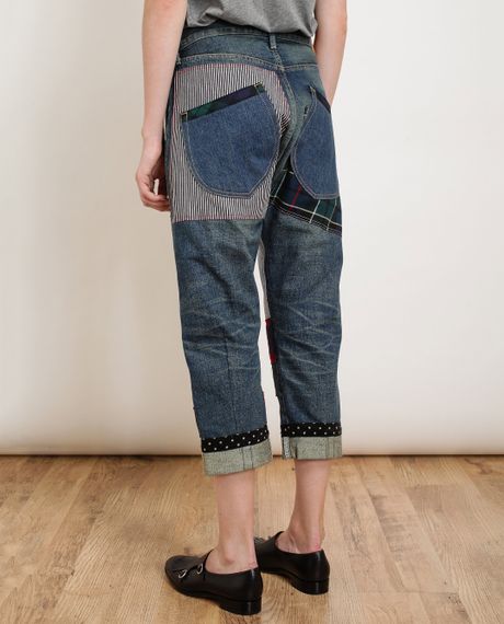 Junya Watanabe Patchwork Denim Jeans in Blue | Lyst