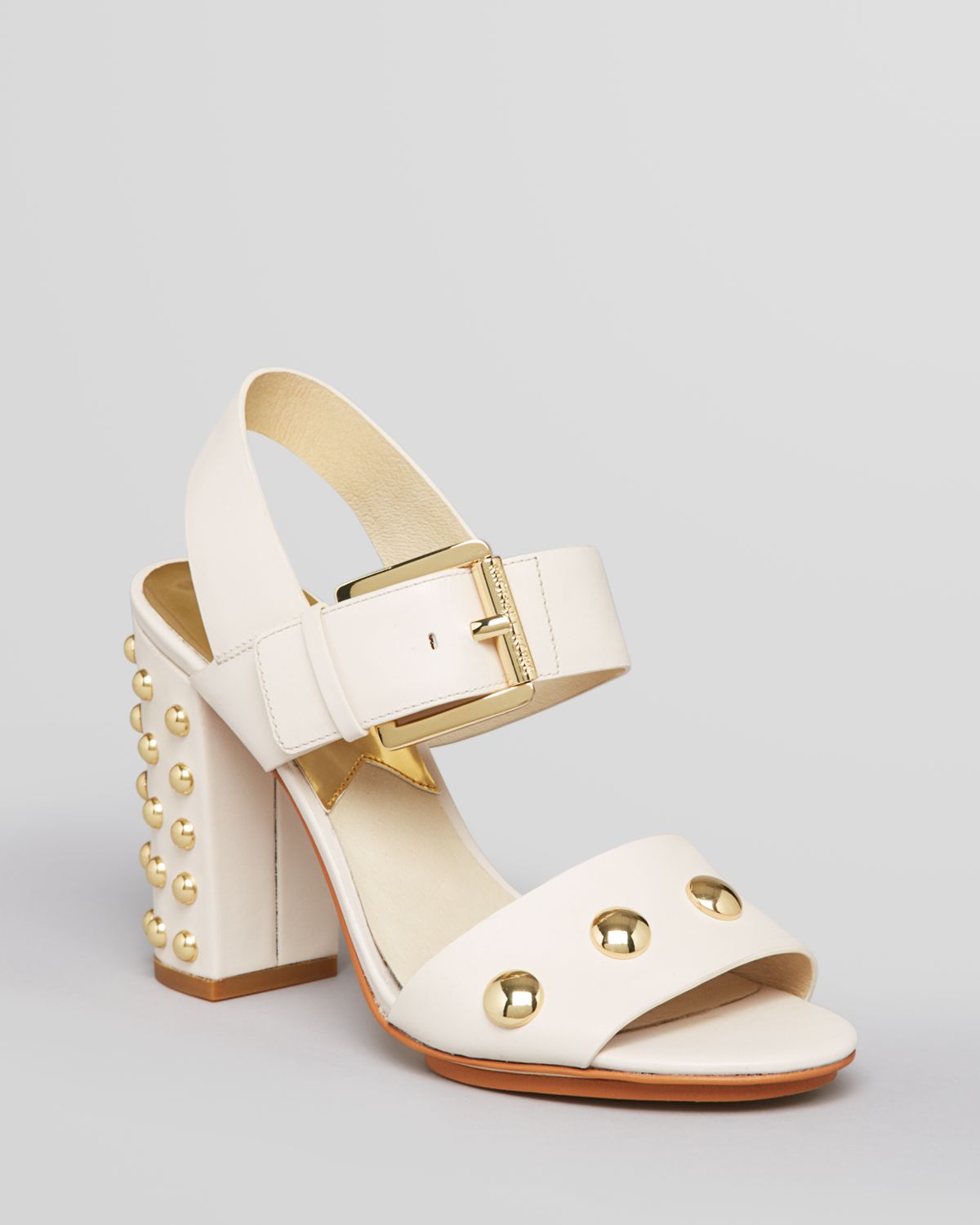 Michael Michael Kors Sandals Linden Studded Chunky High Heel in White ...